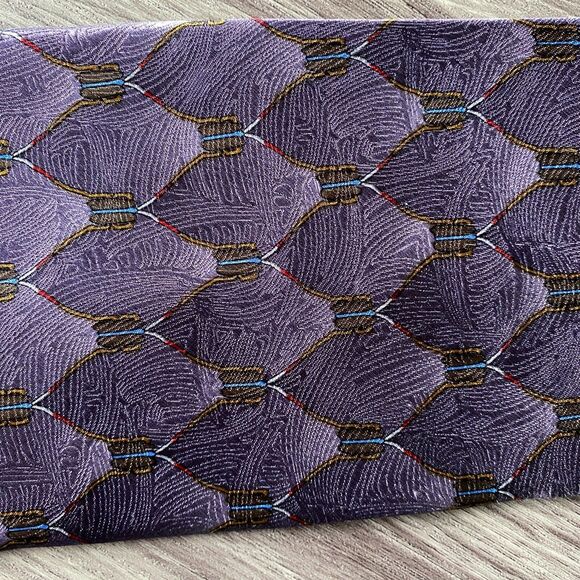 Karen Bierce The Nature Conservancy Pycanum Bug Men's Purple Necktie Handmade - Picture 5 of 8